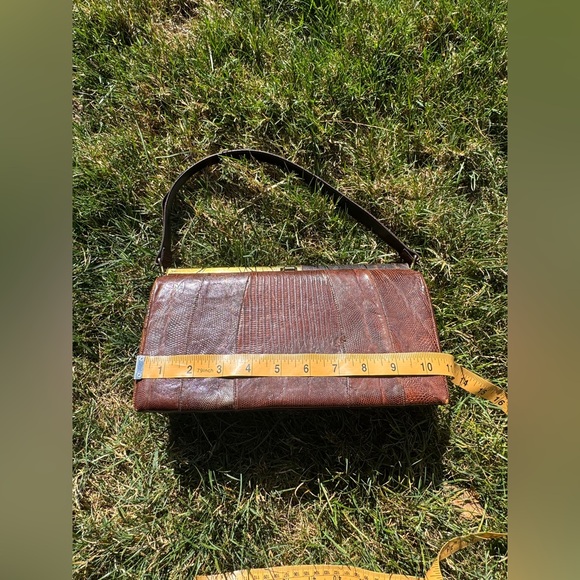 50s Vintage Brown Lizard Skin Purse - Picture 11 of 11